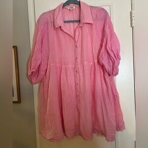 NWOT Umgee Pink Eyelet Top